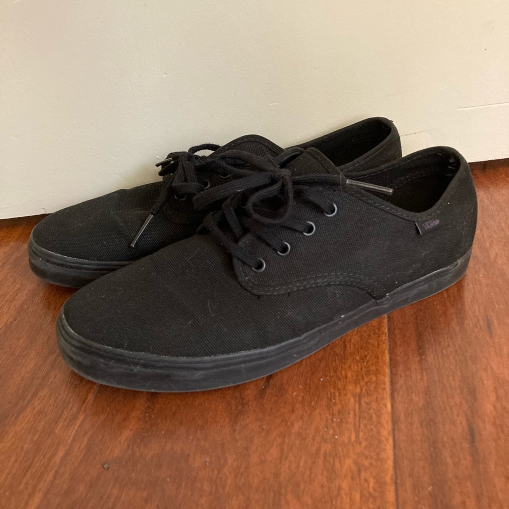 Black on black vans size 9.5